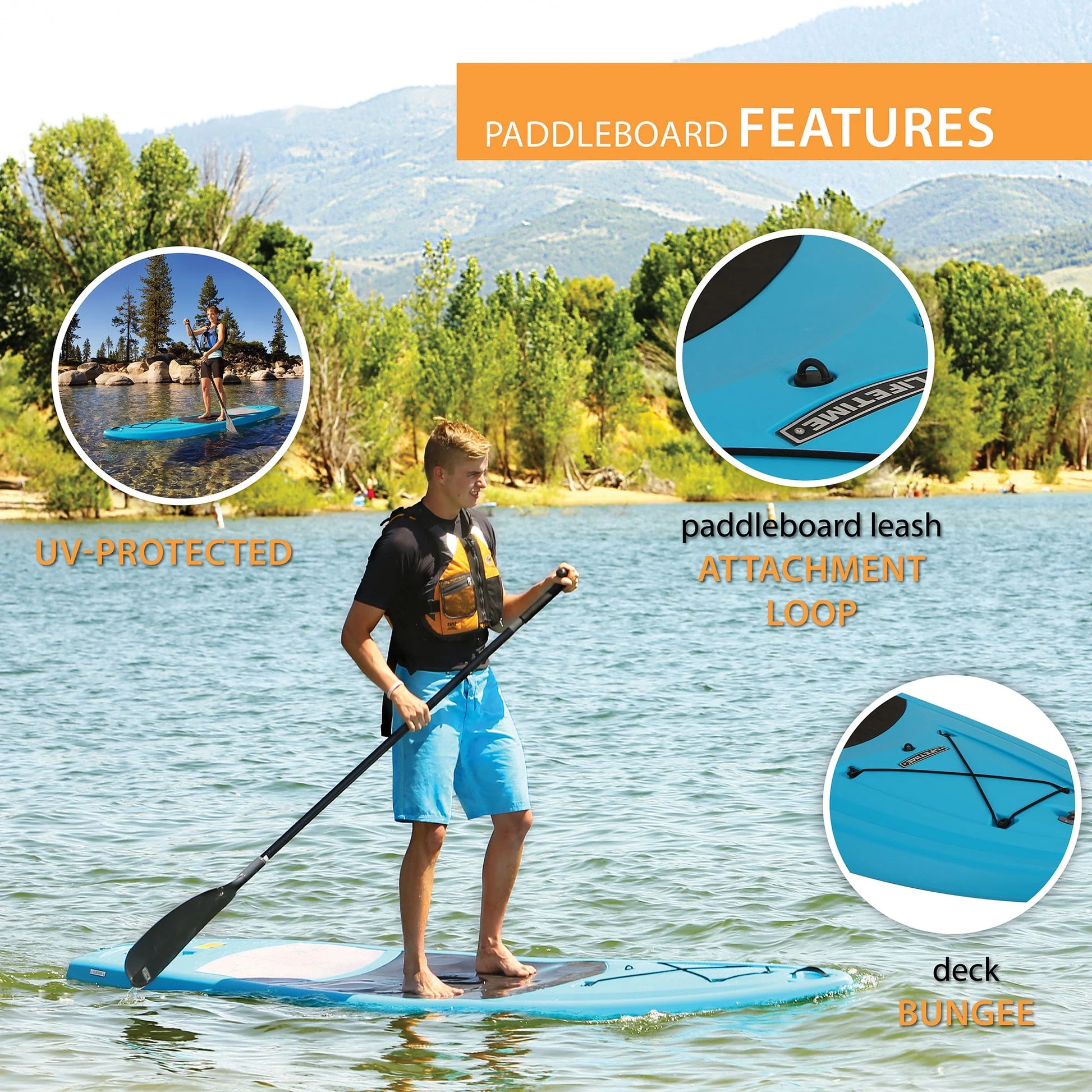 Amped 11 Ft Stand-Up Paddleboard, Glacier Blue