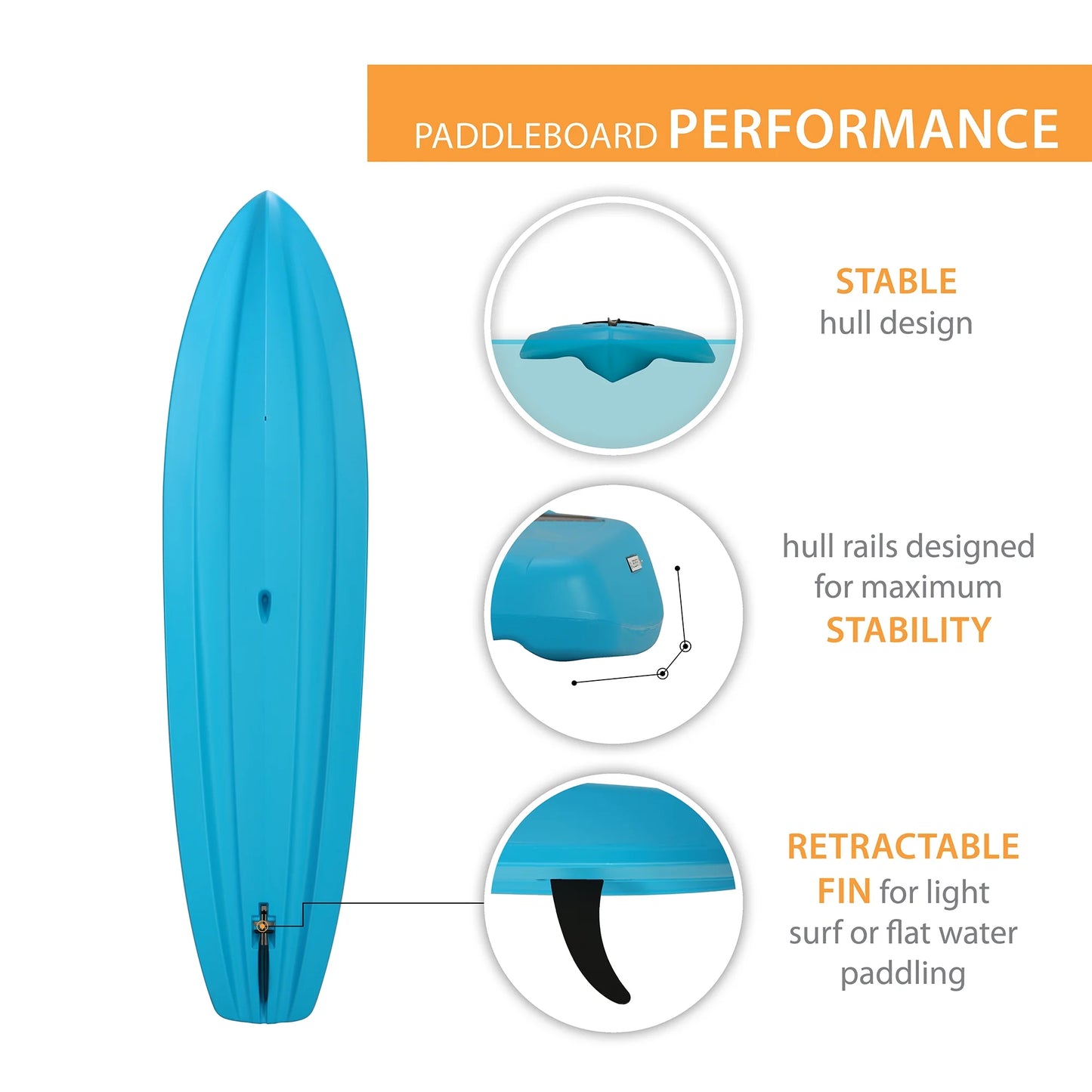 Amped 11 Ft Stand-Up Paddleboard, Glacier Blue