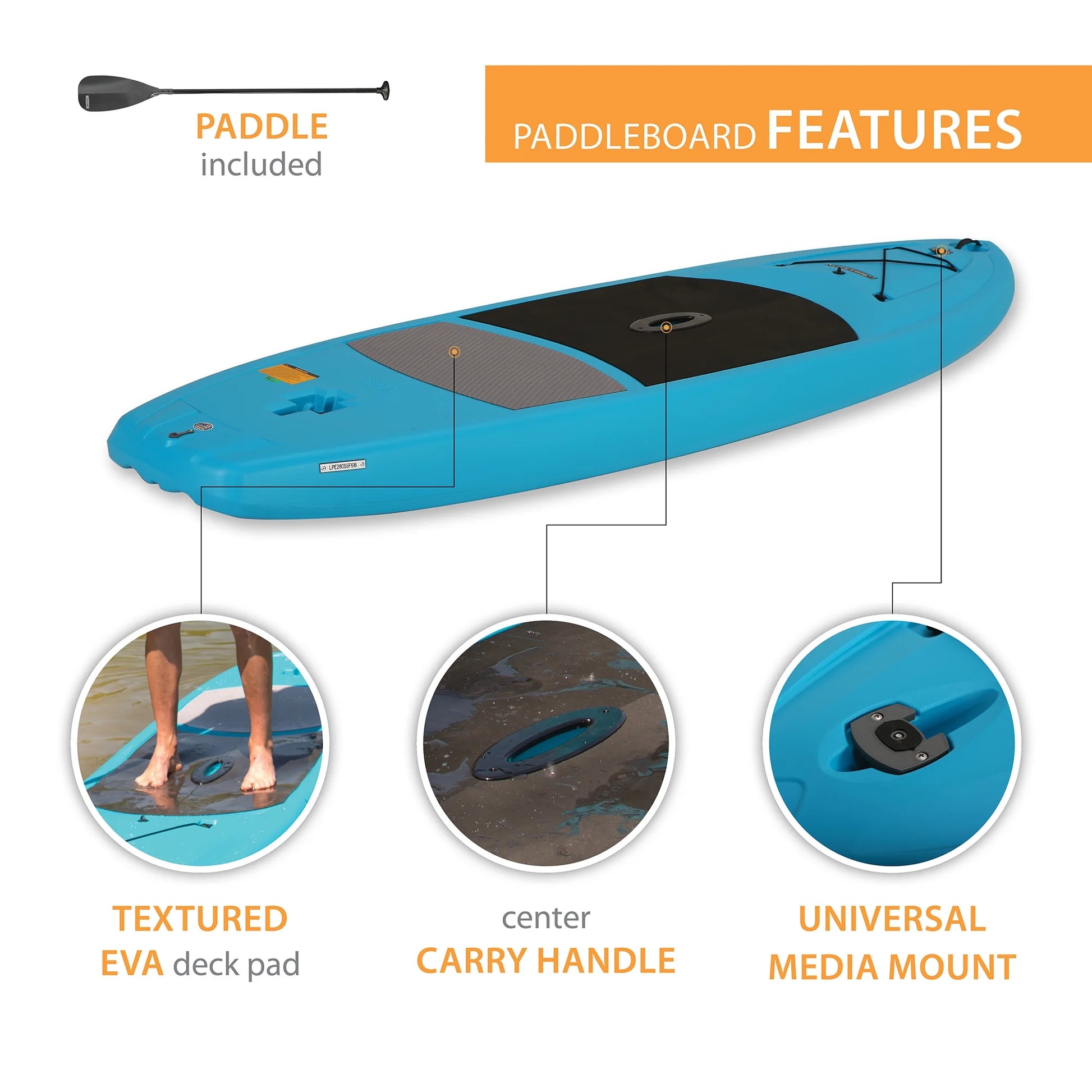 Amped 11 Ft Stand-Up Paddleboard, Glacier Blue